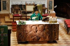... celebrazione della santa messa nella chiesa di San Giovanni Battista di Canale d´Agordo ...