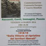 ... Manifesto Commemorazione Centenario Europeo 1^ Guerra Mondiale a Fregona ... 