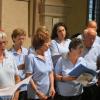 ... coriste e coristi del CORO C.A.I. di Vittorio Veneto alla messa della vigila 2019 al santuario di Santa Augusta ...  