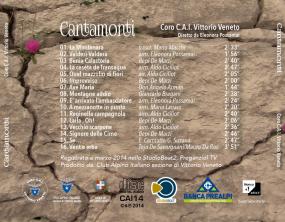 ... retro copertina  del  CD "Cantamonti" del CORO C.A.I. di Vittorio Veneto ... 
