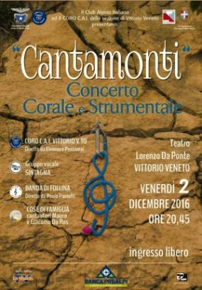 ... il manifesto di "Cantamonti" concerto organizzato dal CORO C.A.I. di Vittorio Veneto ... 