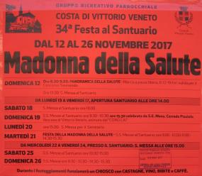... il manifesto per i festeggiamenti 2017 al Santuario della Madonna della Salute di Vittorio Veneto ... 