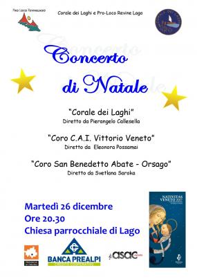 ... manifesto del concerto di Natale a Lago del 26.12.17 ...