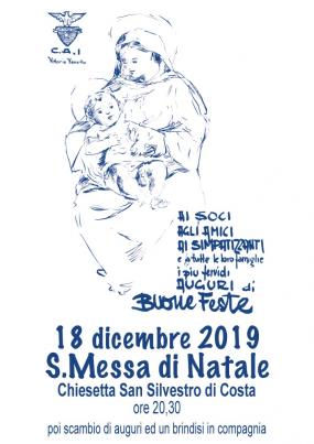 ... il bel manifesto per la messa di natale 2019 per i soci del Club Alpino Italiano della sezione di Vittorio veneto  ... 