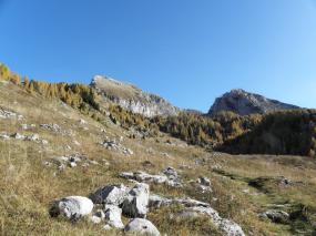 Cimon di Palantina (2190m s.l.m.) e Monte Colombera (2066m s.l.m.).